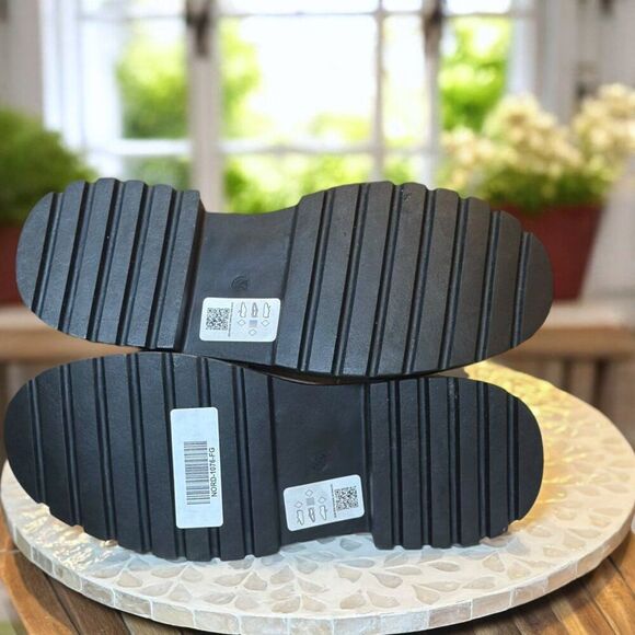 Topshop Kara Lace-Up Combat Boots Croc Embossed Beige Lug Sole Women’s 9.5 / 40 - Picture 10 of 15